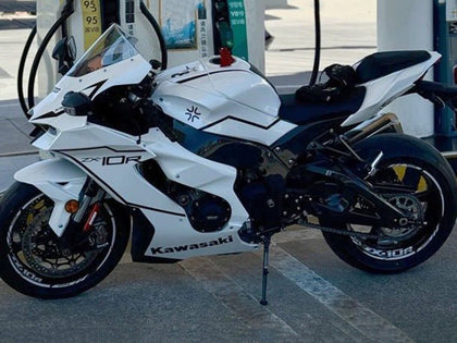 2021-2025 Kawasaki ZX-10R White Black Stripe Fairing Kit