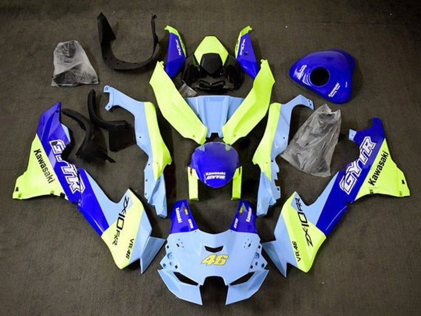 2021-2025 Blue Yellow Kawasaki ZX10R Fairing Kit