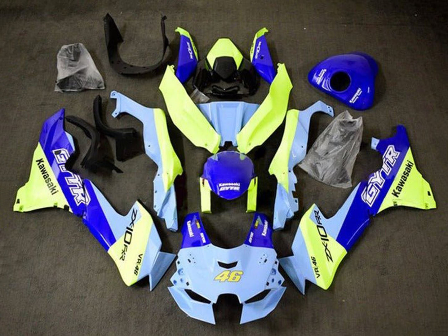 2021-2025 Blue Yellow Kawasaki ZX10R Fairing Kit