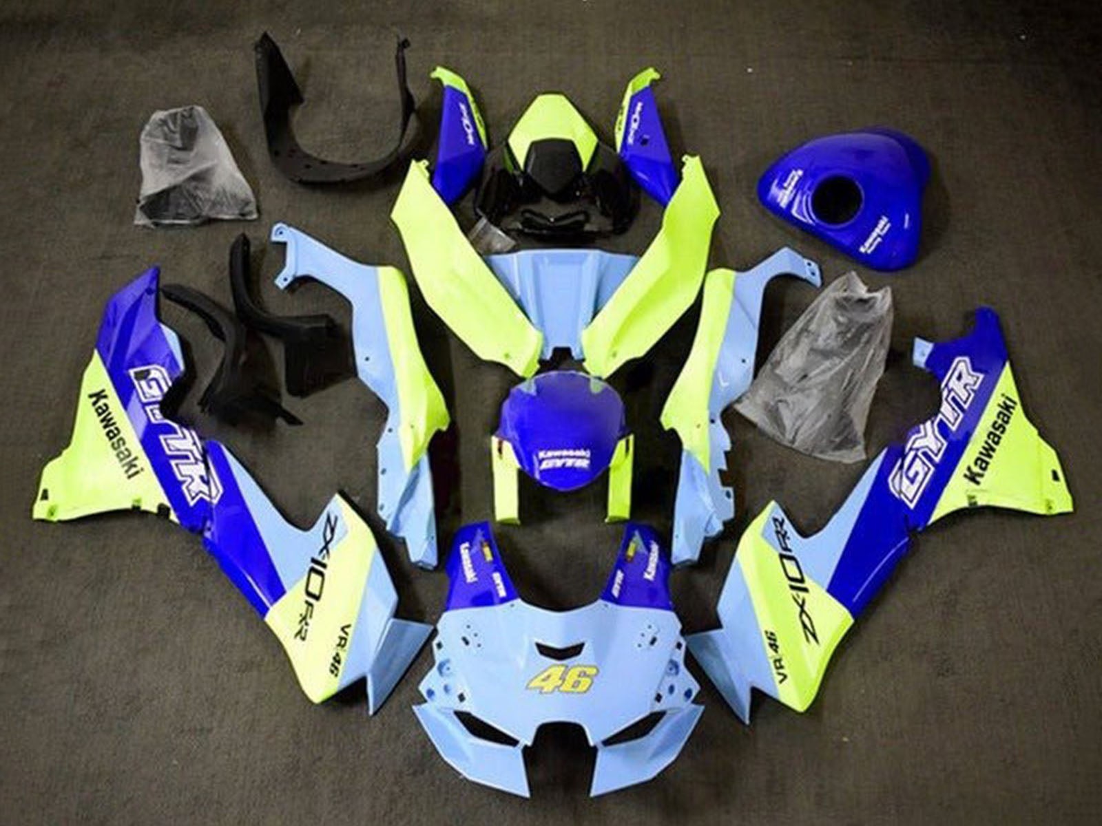 2021-2025 Blue Yellow Kawasaki ZX10R Fairing Kit
