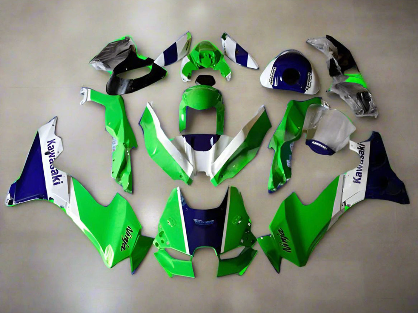2021-2025 Green White Blue Kawasaki ZX10R Fairing Kit