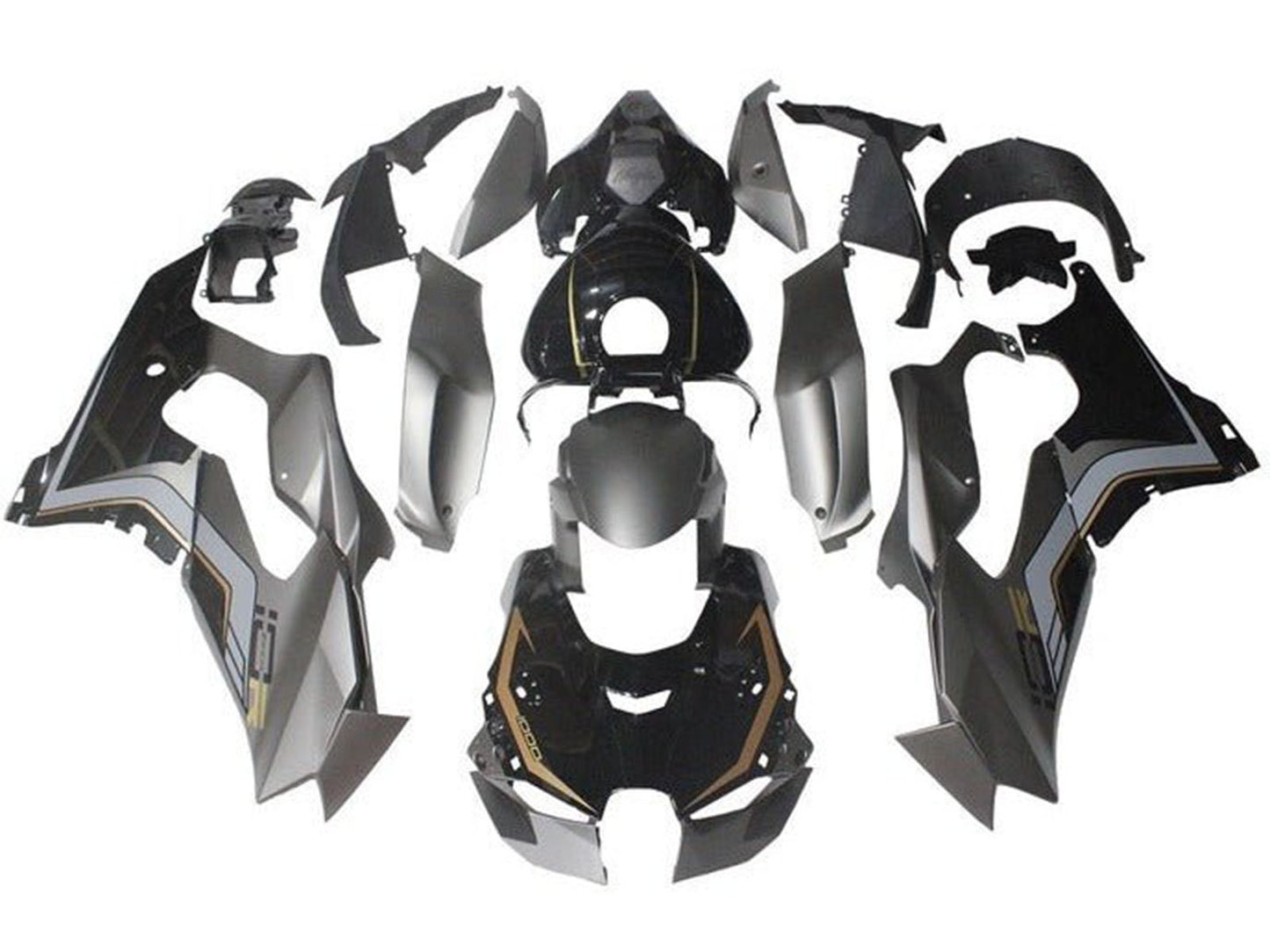 2021-2025 Matte Silver Glossy Black Gold Kawasaki ZX10R Fairing Kit