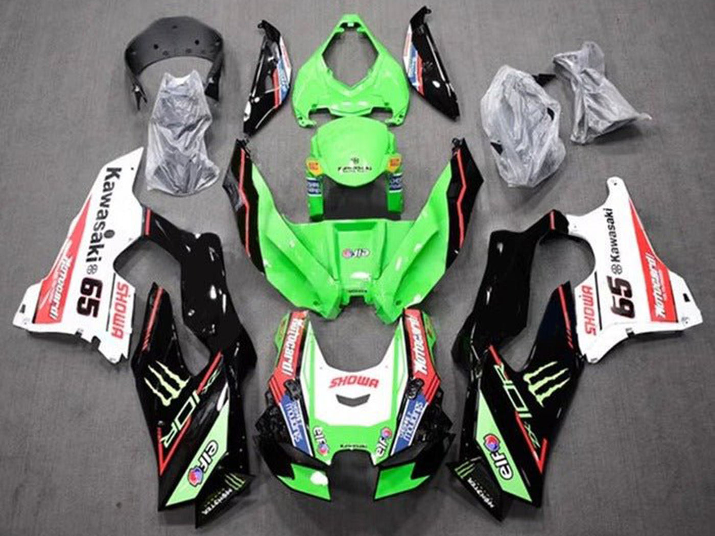 2021-2025 Green Black White Red Showa Kawasaki ZX10R Fairing Kit