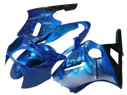 2000-2001 Kawasaki ZX-12R Blue Black Flame Fairing Kit