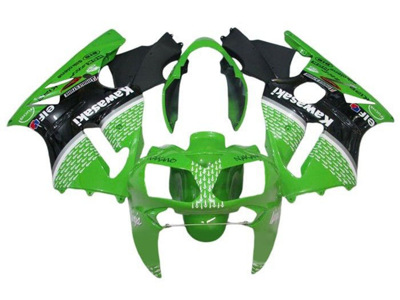 2000-2001 Green Black White Elf Kawasaki ZX12R Fairing Kit
