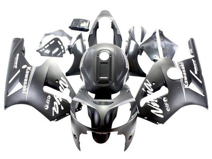 2000-2001 Kawasaki ZX-12R Matte Black White Fairing Kit