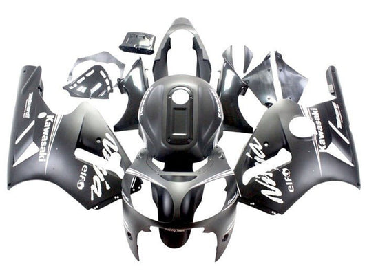 2000-2001 Matte Black White Kawasaki ZX12R Fairing Kit