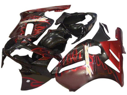 2000-2001 Kawasaki ZX-12R Black Gold with Red Flame Fairing Kit