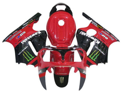 2000-2001 Kawasaki ZX-12R Red Black Monster Fairing Kit