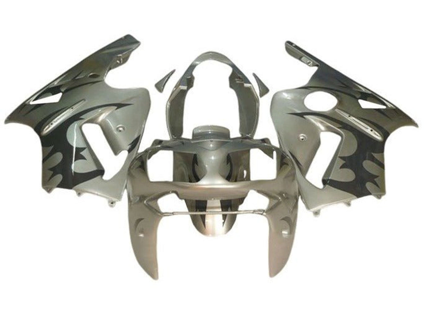 2000-2001 Silver Black Tribal Kawasaki ZX12R Fairing Kit