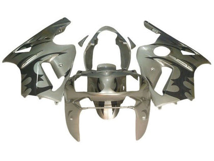 2000-2001 Kawasaki ZX-12R Silver Black Tribal Fairing Kit