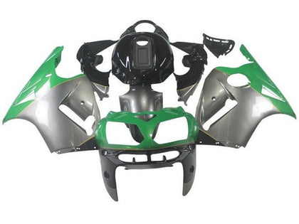 2000-2001 Kawasaki ZX-12R Silver Green Black Fairing Kit