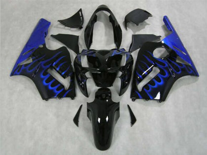2002-2006 Kawasaki ZX-12R Black Blue Flame Fairing Kit