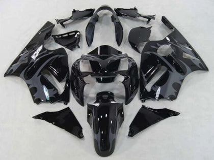 2002-2006 Kawasaki ZX-12R Black Gray Tribal Fairing Kit