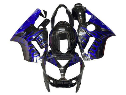 2002-2006 Black Blue Flame Kawasaki ZX12R ABS Fairings Fairing Kit