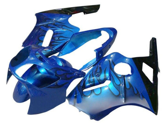 2002-2006 Black Blue Flame Kawasaki ZX12R Fairings Fairing Kit