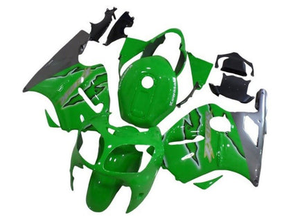2002-2006 Kawasaki ZX-12R Green Silver White Fairing Kit