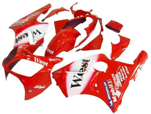 2002-2006 Red White West Kawasaki ZX12R Fairing Kit