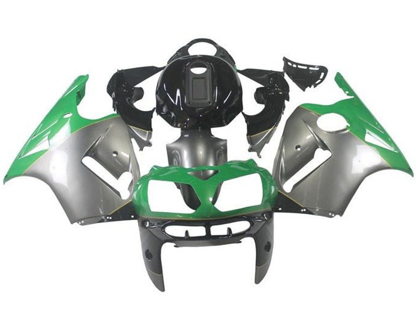 2002-2006 Silver Green Black Kawasaki ZX12R Fairing Kit
