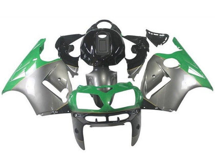 2002-2006 Kawasaki ZX-12R Silver Green Black Fairing Kit