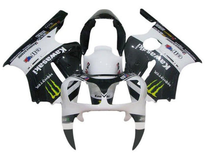 2002-2006 Kawasaki ZX-12R White Black Monster Fairing Kit