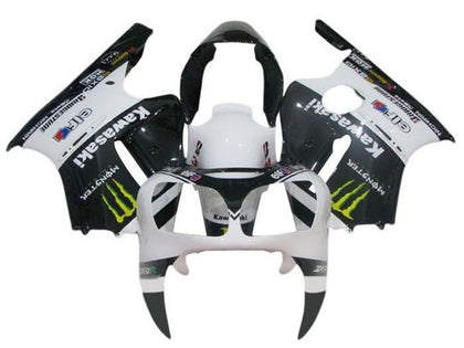 2002-2006 Kawasaki ZX-12R White Black Monster Fairing Kit