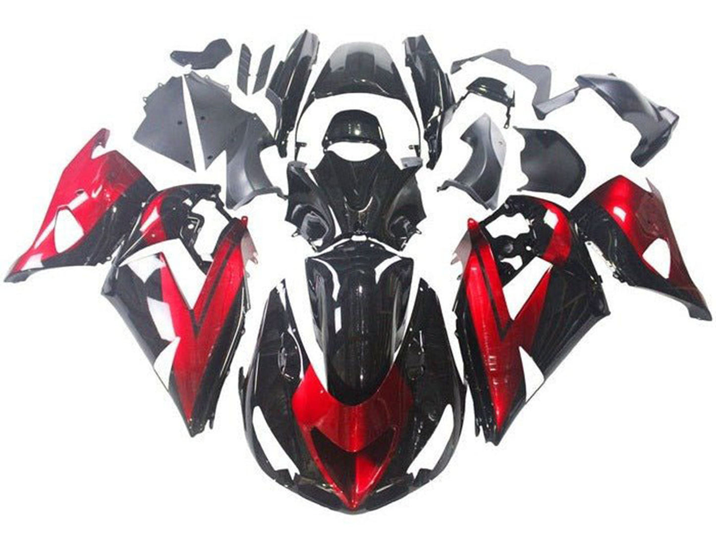 2006-2011 Black Dark Red Kawasaki Ninja ZX14R ZZR1400 Fairing Kit