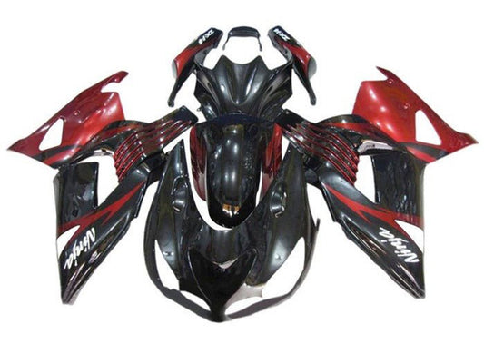 2006-2011 Black Dark Red White Kawasaki Ninja ZX14R ZZR1400 Fairing Kit
