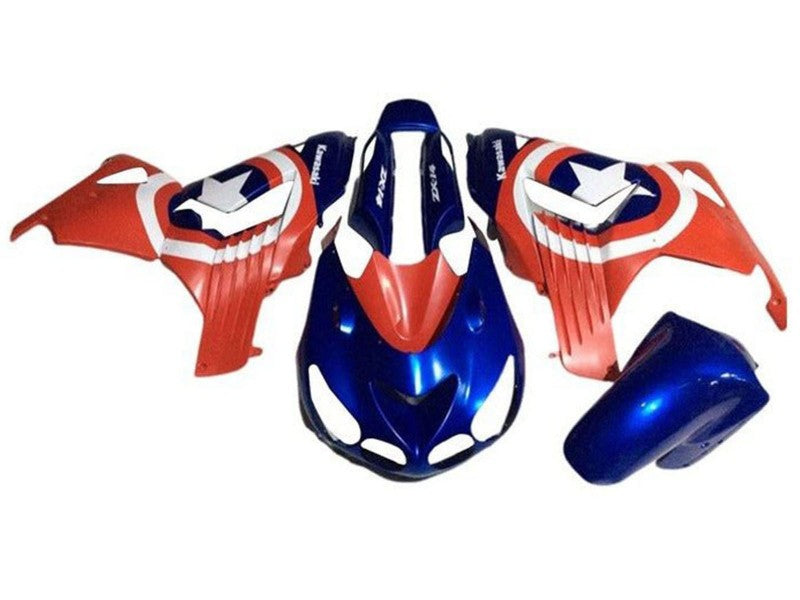 Purchase 2006-2011 Blue Red White Star Captain America Kawasaki ZX14R ZZR1400 Motorcycle Fairings UK