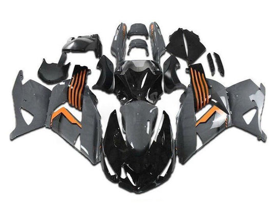 2006-2011 Grey Black Orange Kawasaki Ninja ZX14R ZZR1400 Fairing Kit