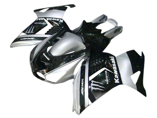 2006-2011 Silver Black Monster Kawasaki Ninja ZX14R ZZR1400 Fairing Kit