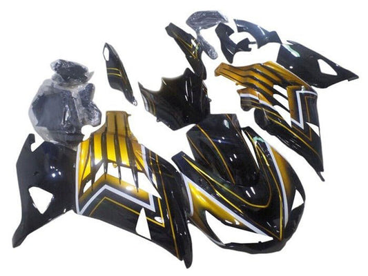 2012-2024 Black Gold White Stripe Kawasaki Ninja ZX14R ZZR1400 Fairing Kit