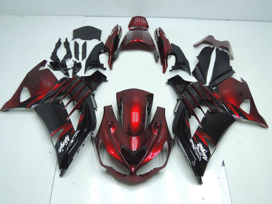 2012-2024 Candy Red Black Kawasaki Ninja ZX14R ZZR1400 Fairing Kit