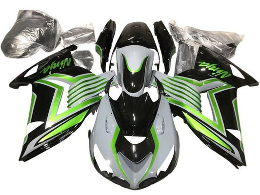 2012-2024 Grey Green Black Kawasaki Ninja ZX14R ZZR1400 Fairing Kit