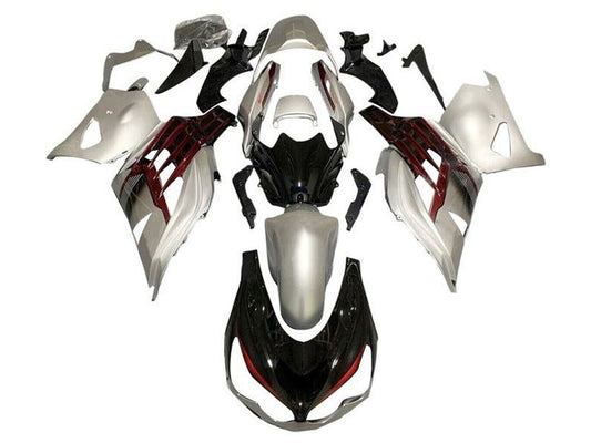 2012-2024 Silver Black Dark Red Kawasaki Ninja ZX14R ZZR1400 Fairing Kit