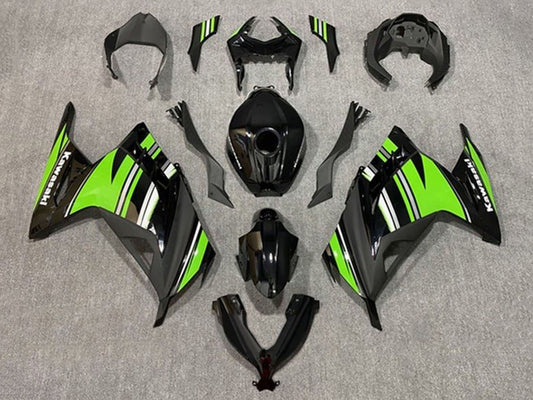 2013-2024 Black Green White Grey Stripe Kawasaki Ninja 300 EX300R Fairing Kit