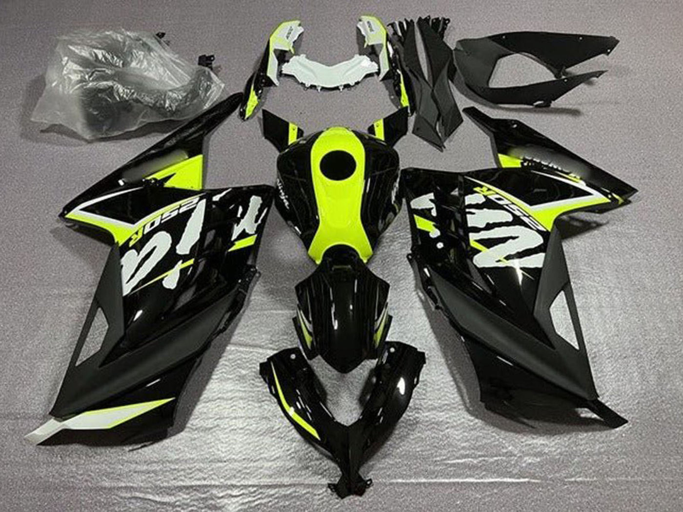 2013-2024 Black Neon Yellow White Kawasaki Ninja 300 EX300R Fairing Kit