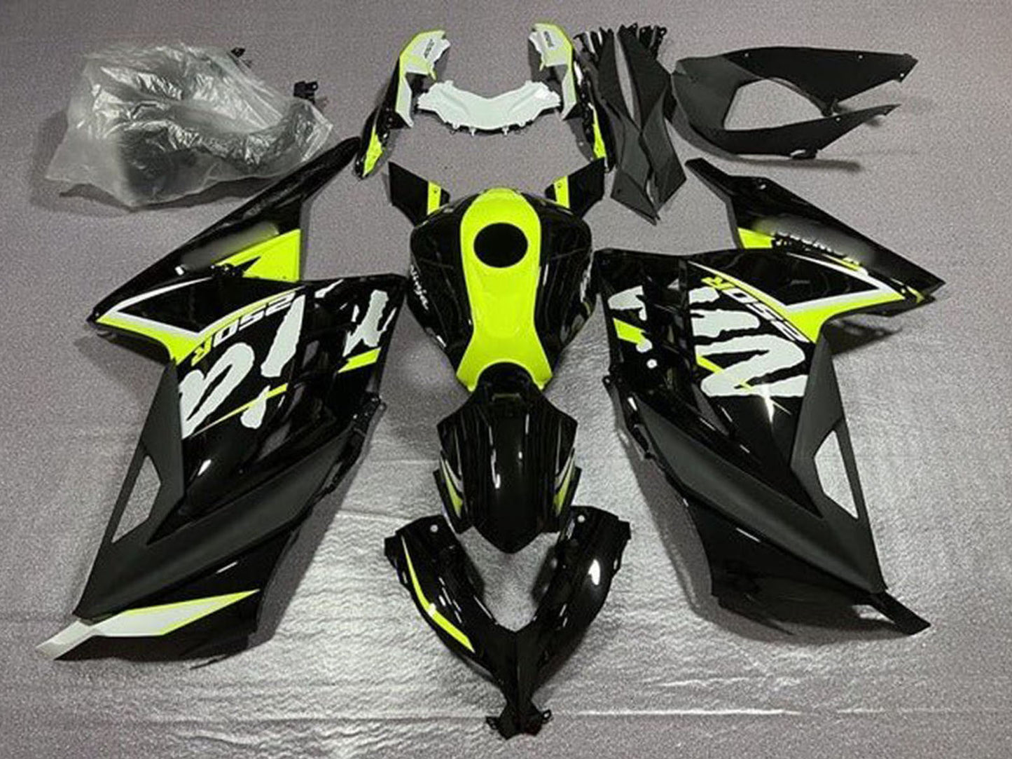 2013-2024 Black Neon Yellow White Kawasaki Ninja 300 EX300R Fairing Kit