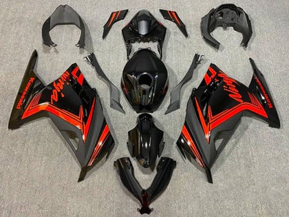 2013-2024 Kawasaki Ninja-300 Black Red Matte Black EX300R Fairing Kit