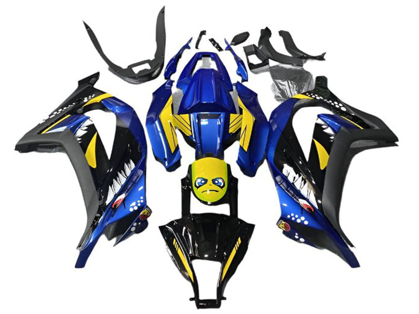 2013-2024 Blue Black Shark Kawasaki Ninja 300 EX300R Fairing Kit