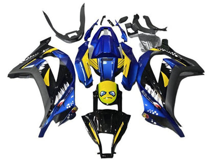 2013-2024 Kawasaki Ninja-300 Blue Black Shark EX300R Fairing Kit