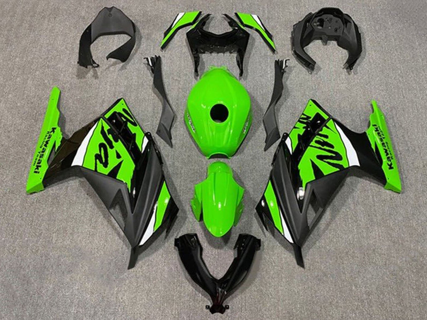 2013-2024 Glossy Green Black White Kawasaki Ninja 300 EX300R Fairing Kit