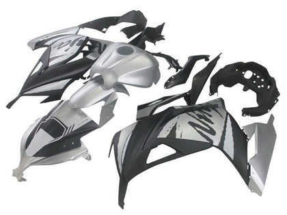 2013-2024 Kawasaki Ninja-300 Glossy Silver Matte Black EX300R Fairing Kit