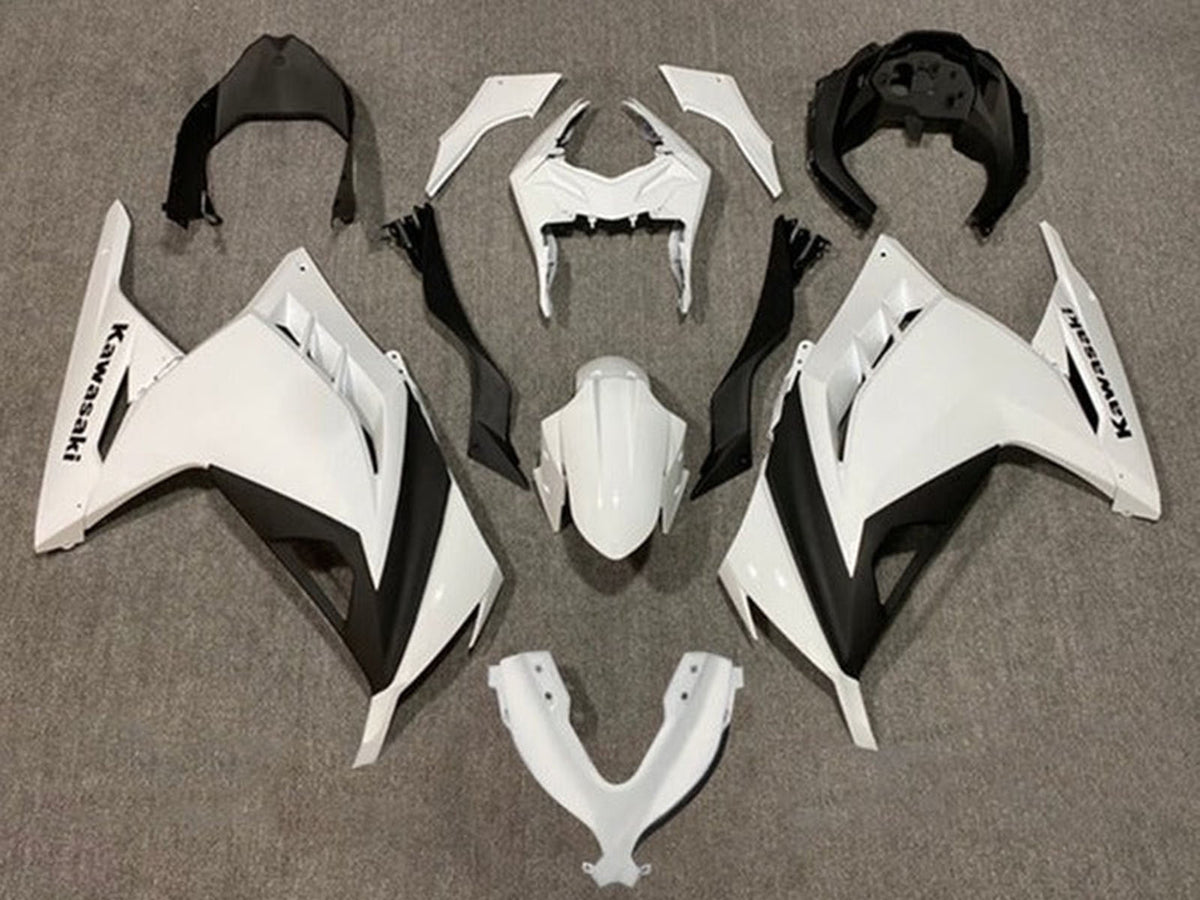 2013-2024 Glossy White Black Kawasaki Ninja 300 EX300R Fairing Kit