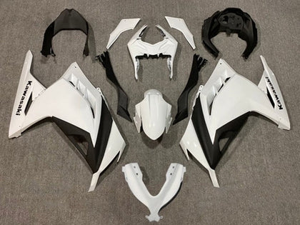 2013-2024 Kawasaki Ninja-300 Glossy White Black EX300R Fairing Kit