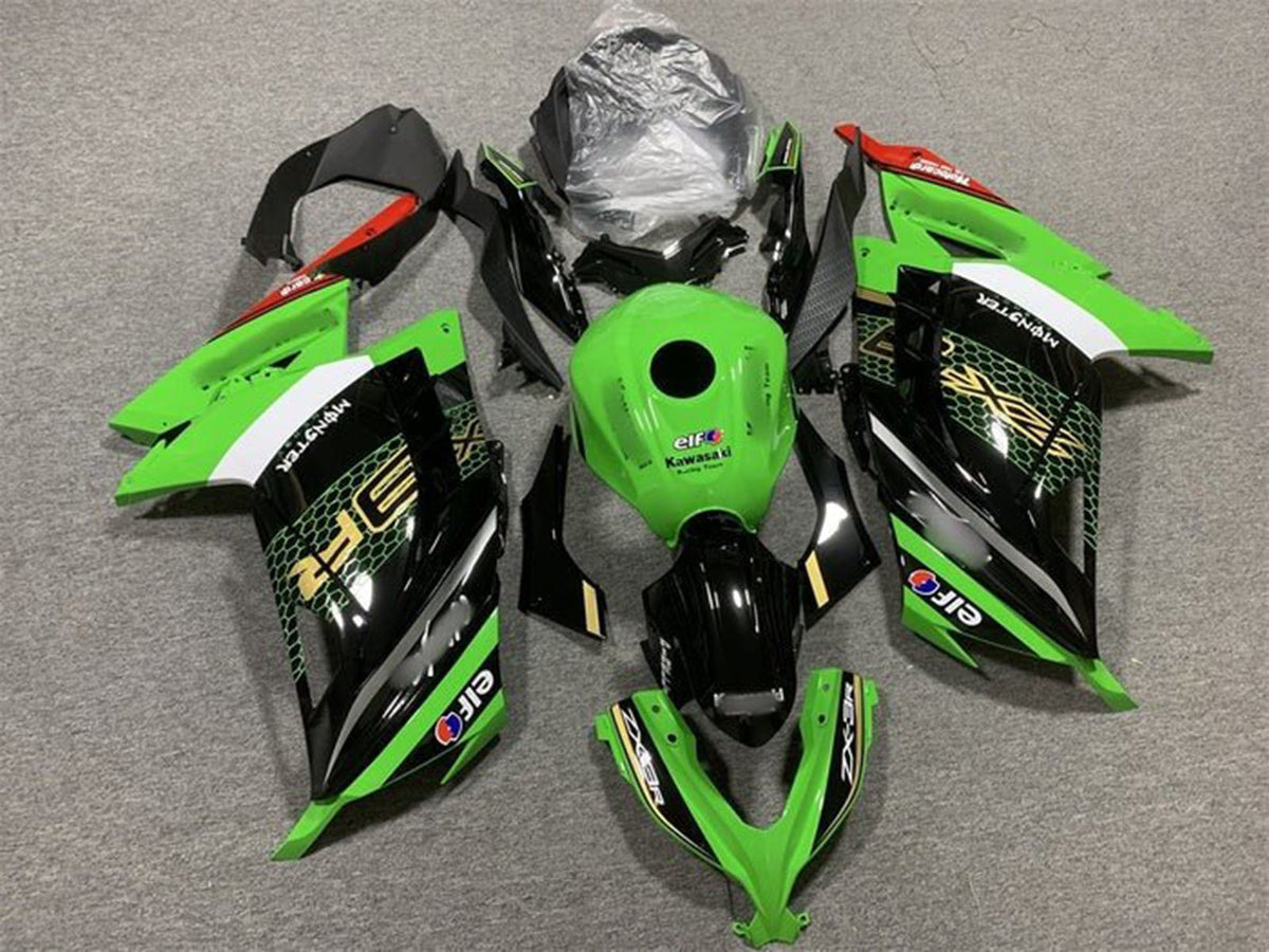 2013-2024 Green Black Gold Elf Kawasaki Ninja 300 EX300R Fairing Kit