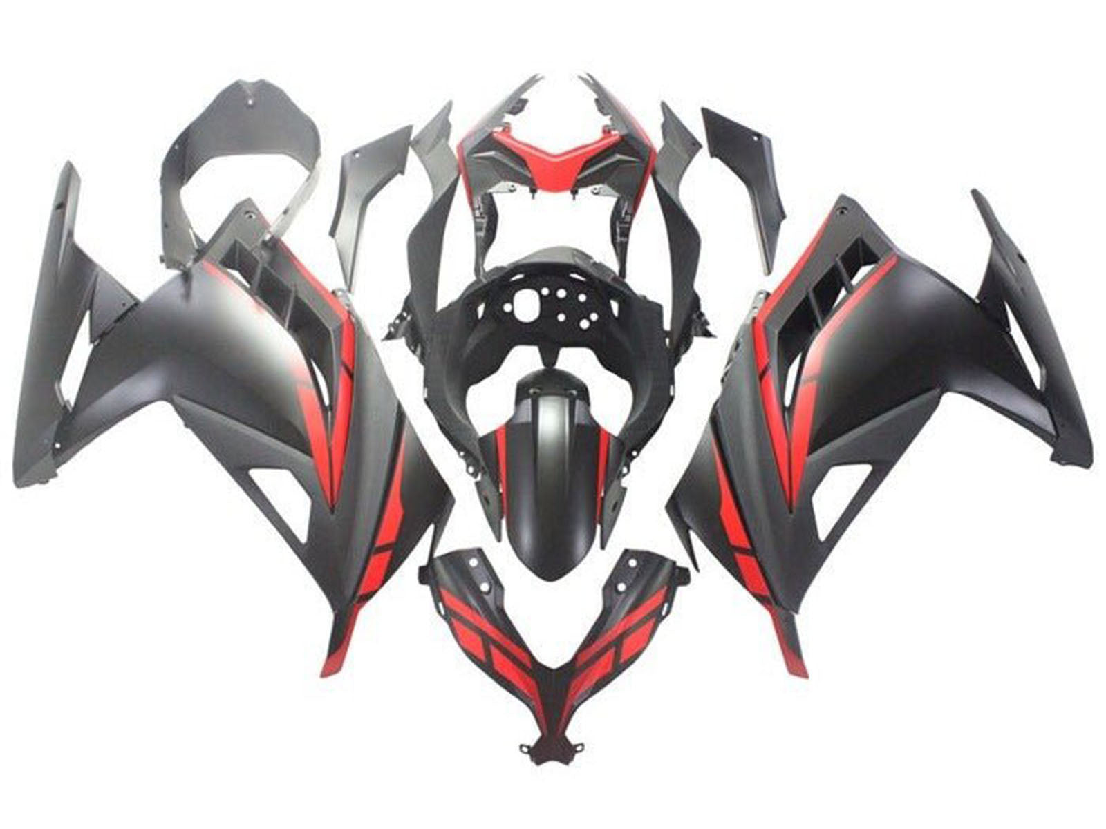 2013-2024 Matte Black Matte Red Kawasaki Ninja 300 EX300R Fairing Kit
