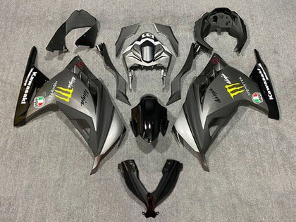 2013-2024 Kawasaki Ninja-300 Matte Gray Black Yellow EX300R Fairing Kit