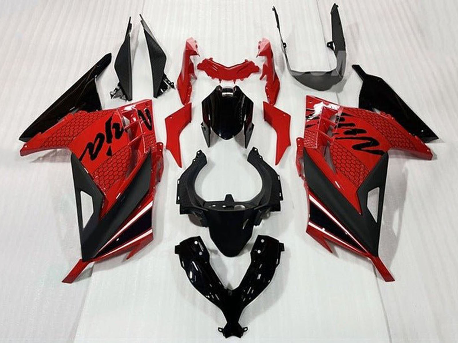 2013-2024 Red Black White Stripe Kawasaki Ninja 300 EX300R Fairing Kit