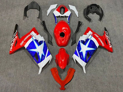 2013-2024 Kawasaki Ninja-300 Red Blue White Star EX300R Fairing Kit